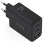 Aisens Cargador de Pared GaN 67W con 2xUSB-C y 1xUSB-A, Negro